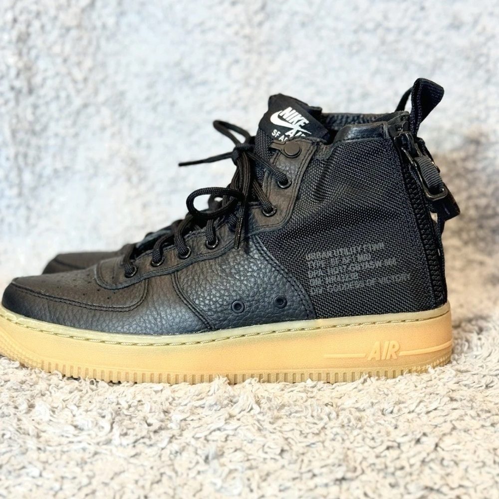 Nike Black and Tan High-Top Sneakers